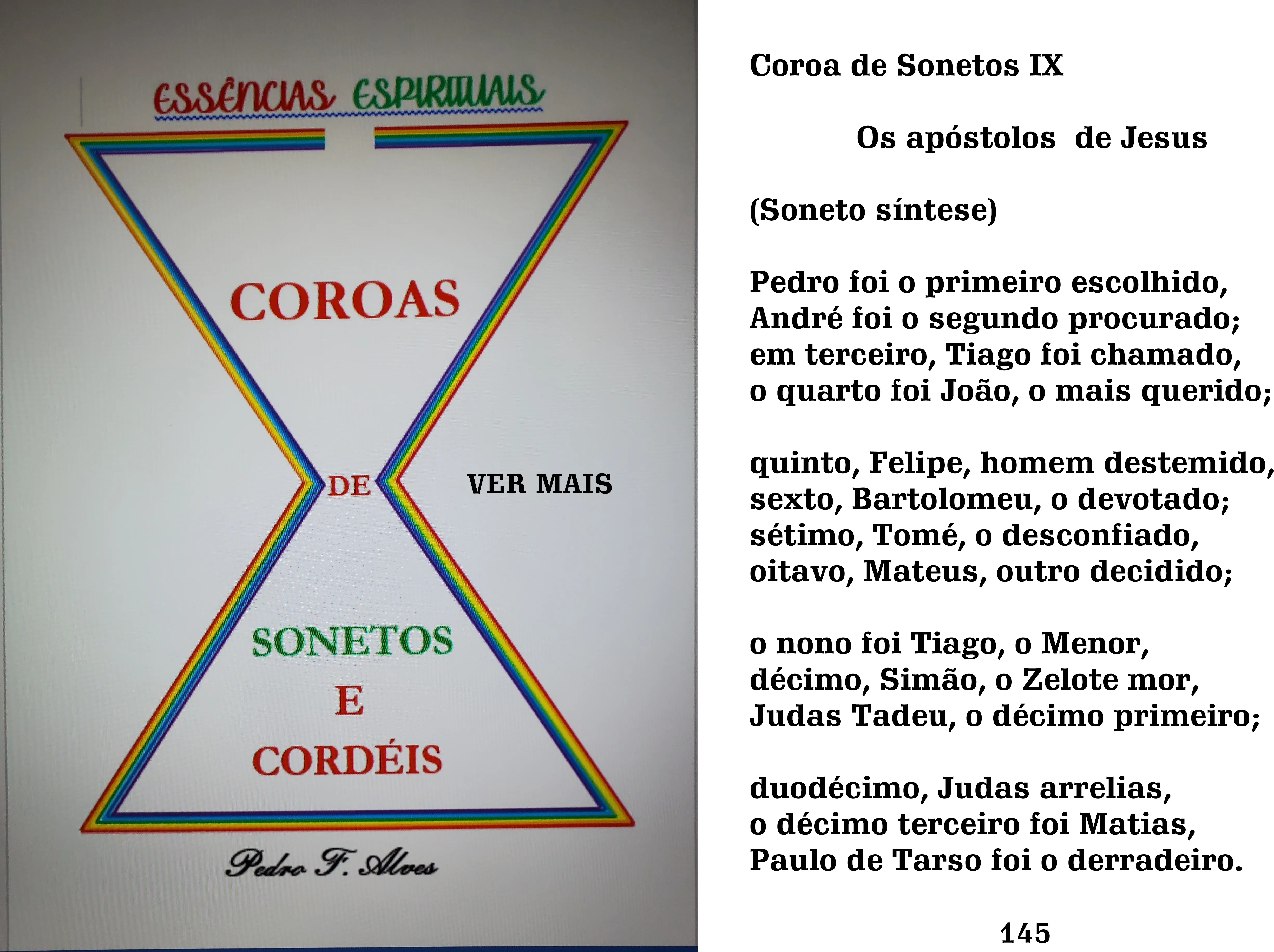 Coroa de Sonetos IX - Os Apóstolos de Jesus - (Síntese) (Ver mais)