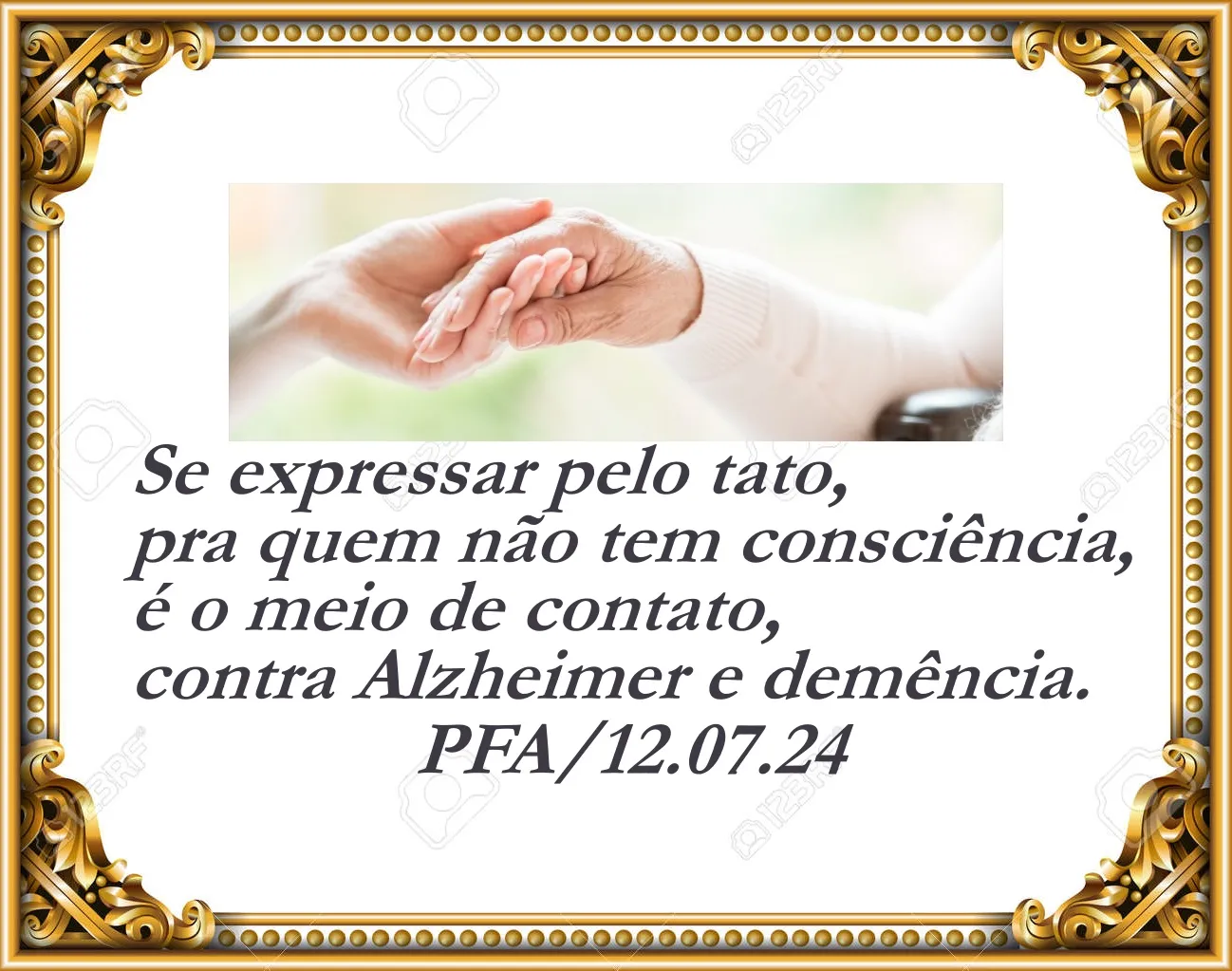 Alzheimer, falanges... Milagre! (Ver mais)