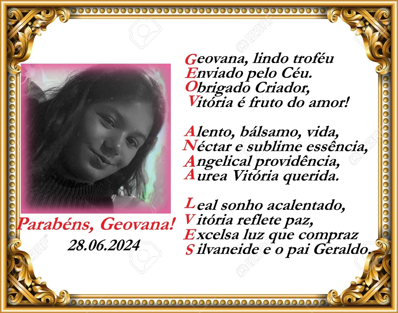 Geovana, Parabéns! (Ver mais)