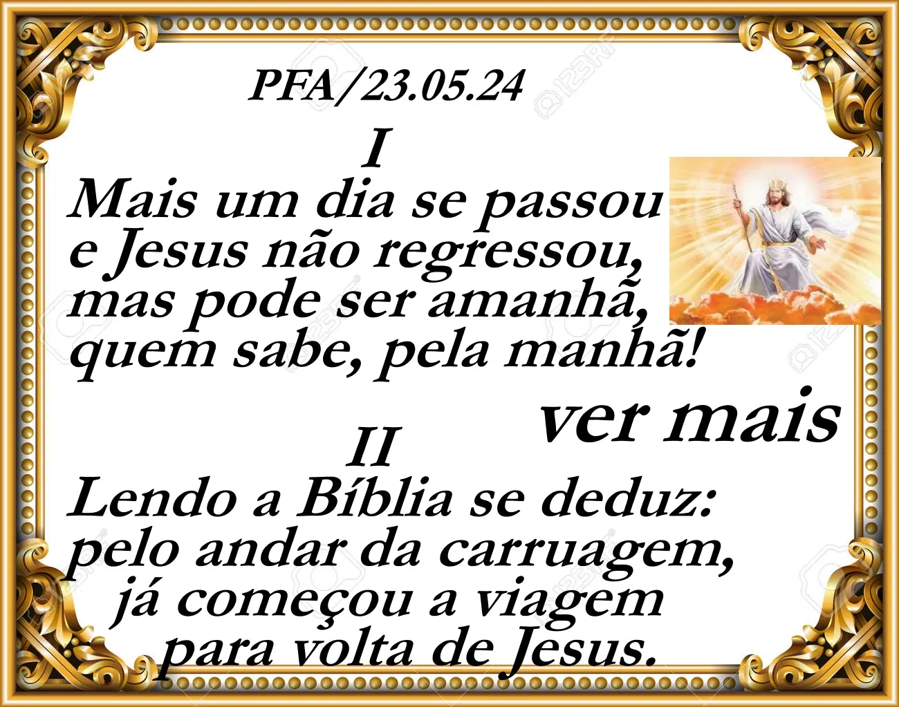 Volta de Jesus... (Ver mais).