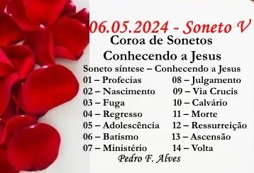 Coroa de Sonetos Conhecendo a Jesus – V (Ver mais)