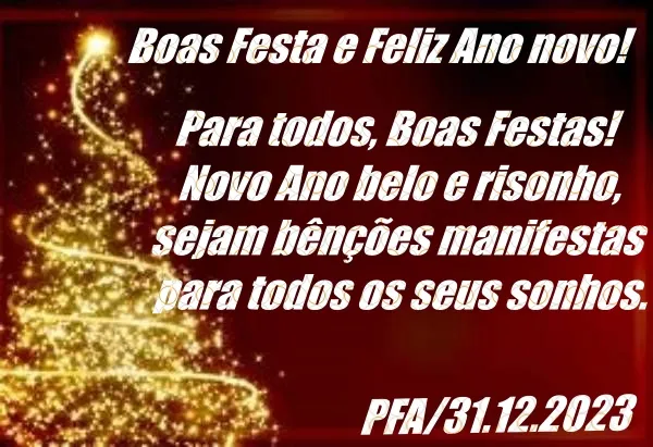 BOAS FESTAS E FELIZ ANO NOVO (Ver mais)