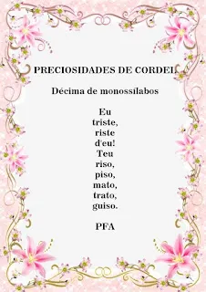 CORDEL - TRILOGIA DE DÉCIMAS MÍNIMAS